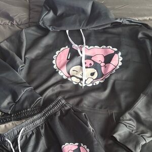 Kuromi Gray Hoodie and Pants Set